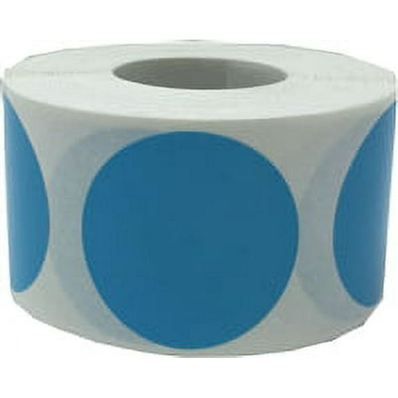 Light Blue Circle Color Dot Stickers | 1.25" Inches Round | 500 Pack