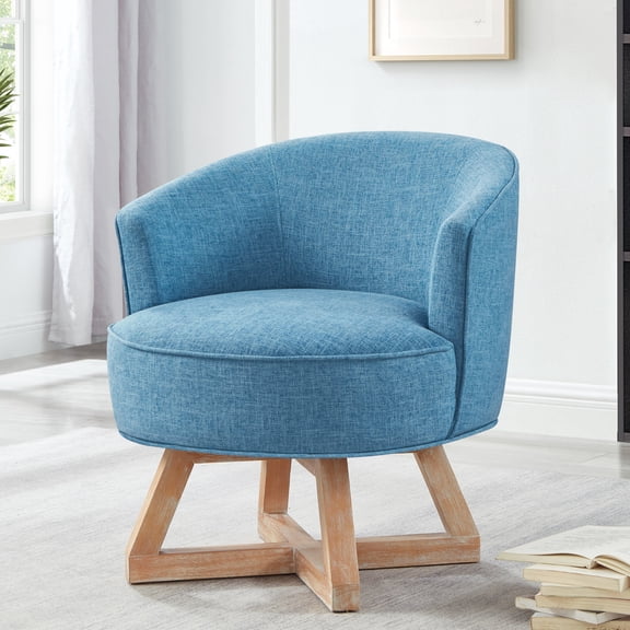 Light Blue Classic Lounge | 360° Swivel for Easy Interaction | High - Quality Mechanism for Smooth Movement