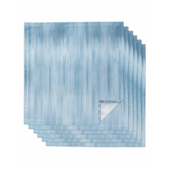 Light Blue Cloth Napkins Set of 6 Reusable Dinner Napkins, Modern Abstract Art Ombre Striped Cocktail Napkin Washable Table Napkins for Wedding/Holiday Party/Baby Shower 20"x20"