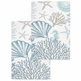 thumbnail image 1 of Light Blue Coastal Kitchen Dish Towels for Drying Dishes Set of 2, Summer Beach Coral Shell Starfish Waffle Weave Microfiber Hand Tea Bathroom Towels Quick Dry & Absorbent Towel 15.7x23.6, 1 of 7