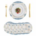 thumbnail image 1 of Light Blue Coastal Round 13 Inch Placemats Set of 6, Vintage Ocean Nautical Starfish Coral Striped HeatResistant Non Slip Place Mats for Dining Table, Wipeable Kitchen Table Mats for Housewarming, 1 of 9
