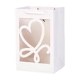 thumbnail image 1 of Light Blue Coated Paper Gift Bag with Floral Print & Clear Window - Large Reusable Tote for Women, Girlfriend, Valentine’s Day, Birthday & Holiday Presents (7.09x5.12x9.84 in), 1 of 6