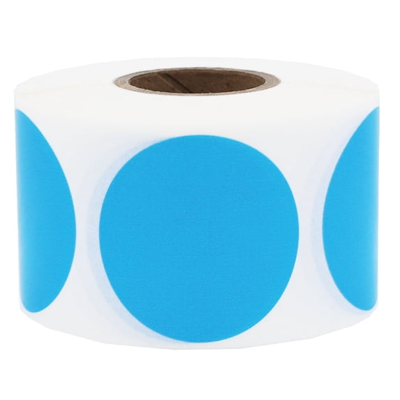 Light Blue Color Coding Organizing Inventory Labels | 1.5" inches Round - 500 Pack | InStockLabels.com