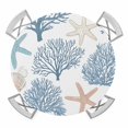 thumbnail image 1 of Light Blue Coral Coastal Round Fitted Tablecloth with Elastic Edge, Waterproof Table Cloth Table Cover for 45"-54" Tables, Summer Beach Starfish Shell Tablecloths for Dining Picnic Indoor Outdoor, 1 of 9