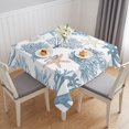 thumbnail image 1 of Light Blue Coral Coastal Table Cloth Waterproof Tablecloths, Summer Beach Starfish Shell Tablecloth Dining Table Cover for Kitchen Party Tabletop Outdoor, Square Tablecloth 54x54 Inch, 1 of 9