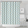 thumbnail image 1 of Light Blue and Cream Checkered Pattern Shower Curtain 84"x72" ,Bathroom Decorative Shower Curtains Set with 12 Hooks,Modern Waterproof Washable Shower Curtain, 1 of 6