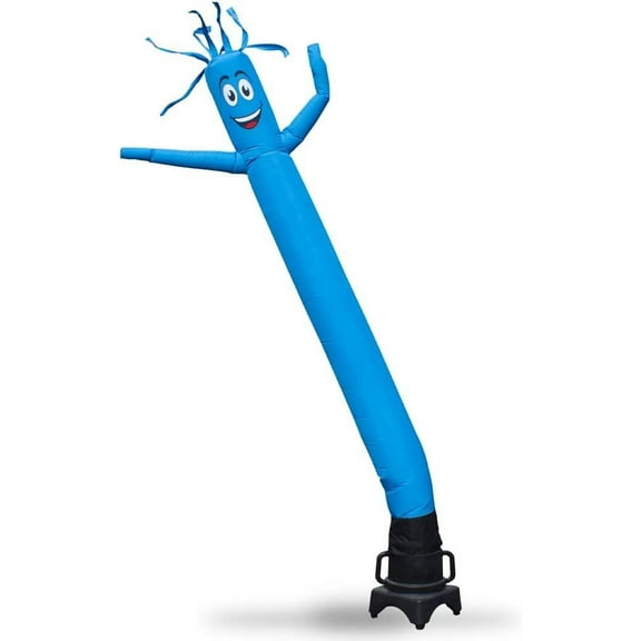 Light Blue Cyan 8 Foot Tall Inflatable Tube Man Air Powered Waving Puppet, Air Blower Motor Included with 6ft Solid Colored Dancer by Feather Flag Nation