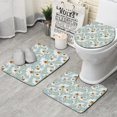 thumbnail image 1 of Light Blue Daisy Flower Pattern Bathroom Rugs Sets 3 Piece,Toilet Cover Set,Absorbent Non Slip Bathroom Mats Sets with U-Shaped Contour Rug Toilet Rug Set, 1 of 5