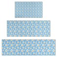 thumbnail image 1 of Light Blue Daisy Flower Pattern Kitchen Rugs Sets Of 3,Kitchen Runner Rugs Non Skid Washable,Decorative Kitchen Floor Mats for Kitchen,Sink,Laundry,17"x30"+ 17"x47" + 17"x59", 1 of 6