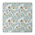 thumbnail image 1 of Light Blue Daisy Flower Pattern Square Fitted Tablecloth with Elastic Edge,Square Table Cover,Washable Elastic Table Cover for Home Kitchen Party Decor 34"x34", 1 of 6