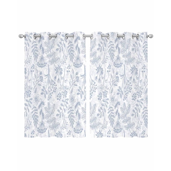 Light Blue Dandelion Sheer Curtains 39 Inch Length 2 Panels Set for Living Room/Bedroom, Spring Flowers Modern Minimalist Kitchen Curtains Grommet Semi-Sheer Curtains Window Treatments 27.5"x39"x2