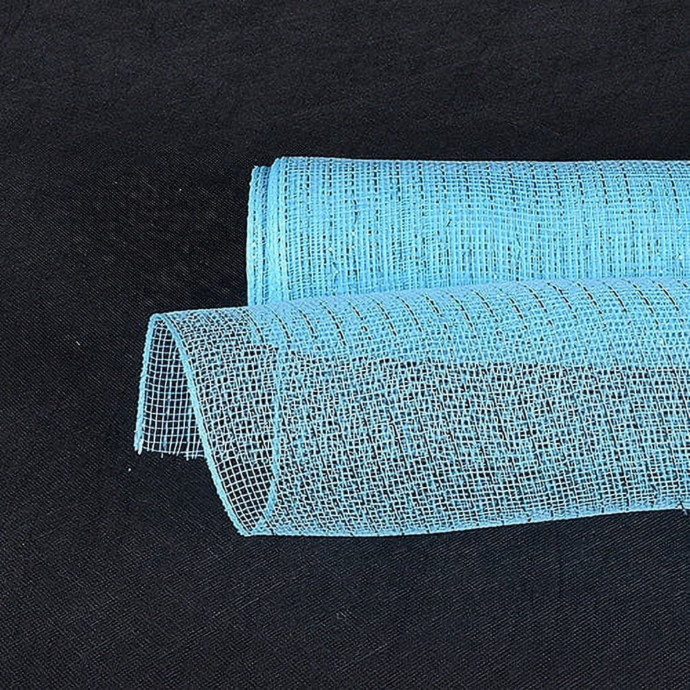 Deco Mesh Wraps Light Blue - Deco Mesh Wrap Metallic Stripes - ( 21 Inch x 10 Yards ...