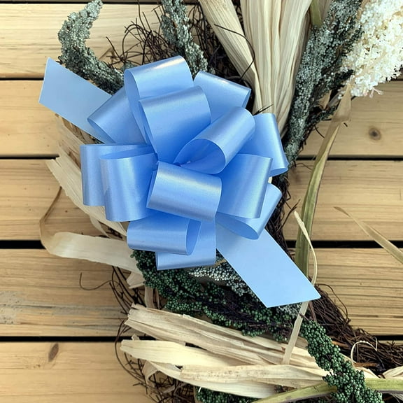 Light Blue Decorative Gift Pull Bows - 5" Wide, Set of 10, Easter, Spring, Summer, Christmas