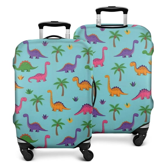 Light Blue Dinosaur Palm Pattern Luggage Cover Fashion Suitcase Cover Baggage Covers Fit 25-28 Inch Luggage (Go Travel)