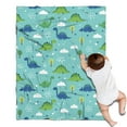 thumbnail image 1 of Light Blue Dinosaurs Clouds Trees Pattern Blanket,Comfortable Soft Flannel Throw Blanket,All Season,Warm Lightweight Blankets for Sofa Bed Couch Living Room Chair,30"x40", 1 of 4