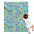 thumbnail image 1 of Light Blue Dinosaurs Text Pattern Blanket,Comfortable Soft Flannel Throw Blanket,All Season,Warm Lightweight Blankets for Sofa Bed Couch Living Room Chair,30"x40", 1 of 4