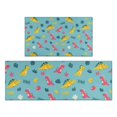 thumbnail image 1 of Light Blue Dinosaurs Text Pattern Kitchen Rugs Sets Of 2,Anti Fatigue Kitchen Mat Rugs Non Slip Washable,Decorative Kitchen Floor Mats for Kitchen,Sink,Laundry,17"x30"+17"x47", 1 of 7