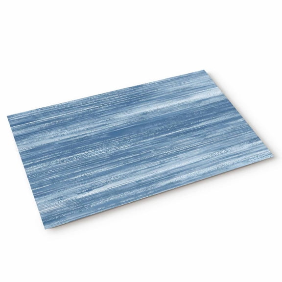 Light Blue Door Mat Modern Abstract Gradient Blue Lines Texture Non Slip Absorbent Entrance Mat Washable Low Profile Indoor Doormat for Front Door Entryway Entry 16"x24"