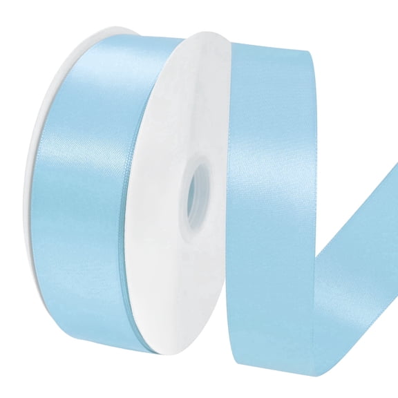 Double Faced Lt.blue Ribbon 100 Yards, 1-1/2 inch Stain Ribbon for Gift Wrapping, Flower Bouquet, Weddings Party Invitation Decorations, DIY Crafts and More