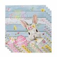 thumbnail image 1 of Light Blue Easter Cloth Napkins, Spring Easter Bunny Eggs Floral Wooden Washable and Reusable Dinner Napkins Set of 4, Table Napkin for Kitchen Party Birthday Wedding Hotel Housewarming 20"x20", 1 of 9
