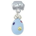 thumbnail image 1 of Light Blue Easter Egg with Multicolored Crystal Dots - Nurse Hat Charm Bead, 1 of 1
