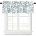 thumbnail image 1 of Light Blue Farmhouse Valances for Windows Farmhouse Kitchen Curtains Valances Rod Pocket Valance Curtains for Kitchen Windows Retro Botanical Plant Fruit Leaf Window Valances for Bathroom 42"x18", 1 of 6