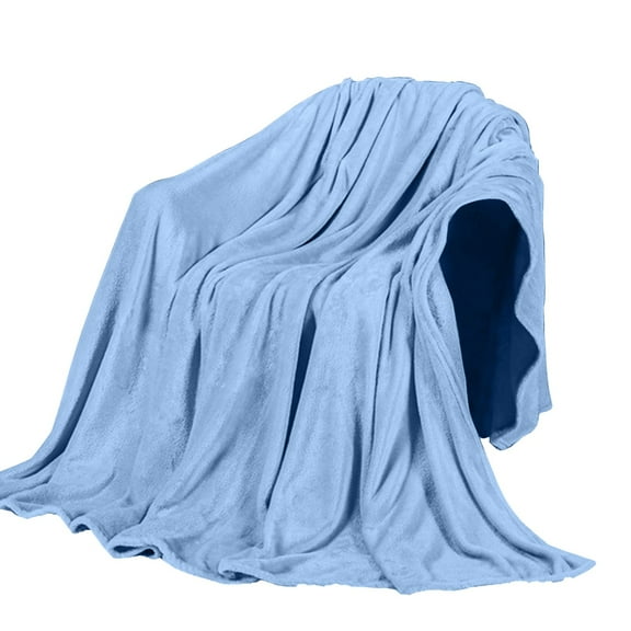 Light Blue Flannel Towel Blanket 19.69*27.56in - Warm Super Soft Cozy Fleece Throw Rug, Lightweight Comfortable Blanket for Sofa Bed Bathroom Bedding, Ideal for Home Daily Use Travel Outdoor, 1pc
