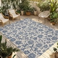thumbnail image 1 of Light Blue Floral Outdoor Rug for Patio/Deck/Porch, Non-Slip Large Area Rug 6 x 9 Ft, Rustic Vintage Flowers Botanical Spring Indoor Outdoor Rugs Washable Area Rugs, Camping Rug Carpet Runner, 1 of 8