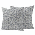 thumbnail image 1 of Light Blue Floral Outdoor Waterproof Pillow Covers, Rustic Vintage Flowers Botanical Spring Decorative Square Throw Pillowcase Sofa Cushion Sham for Patio/Couch/Chair, 16"x16" 2 Pack, 1 of 8