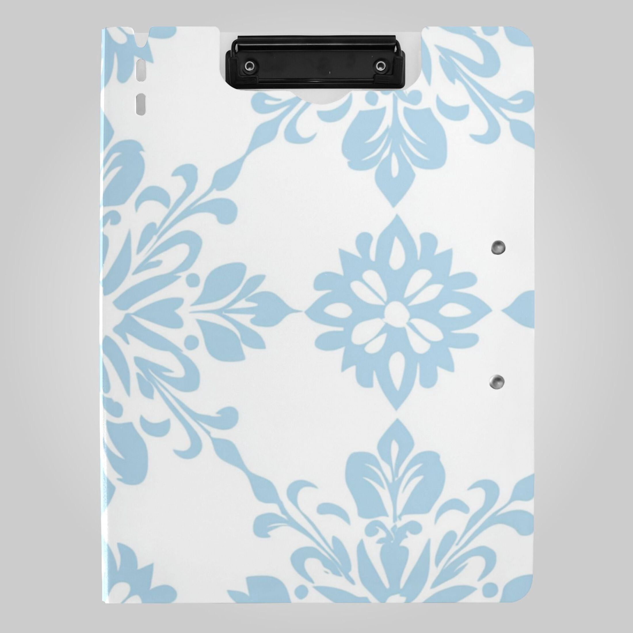 Light Blue Floral Patterns Foldable Binder Folder Clipboard with Pen ...