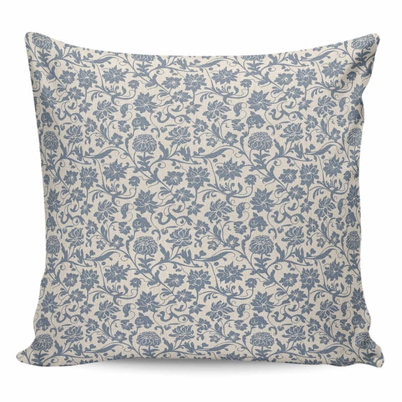 Light Blue Floral Pillow Covers 26x26 Inch Decorative Throw Pillow Cover, Rustic Vintage Flowers Botanical Spring Sofa Pillowcases Accent Cushion Case Home Decor Bedroom Living Room