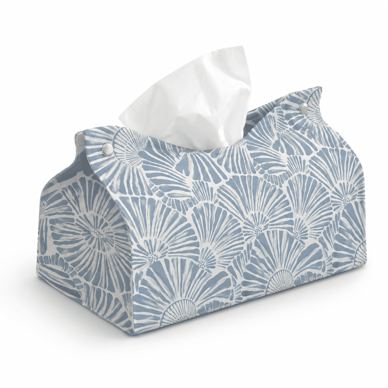Light Blue Floral Rectangle Facial Tissue Box Cover for Office and Home ...