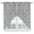 thumbnail image 1 of Light Blue Floral Swag Valances for Windows, Kitchen Curtains 36 Inch Length 2 Panels Set, Rustic Vintage Flowers Botanical Spring Short Curtains for Small Windows Rod Pocket Cafe Curtains 28"x36", 1 of 8