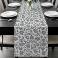 thumbnail image 1 of Light Blue Floral Table Runner 108 Inches Long, Rustic Vintage Flowers Botanical Spring Kitchen Coffee Dining Table Decoration for Home Party Birthday Wedding Home Decor 13x108 Inches, 1 of 8