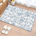 thumbnail image 1 of Light Blue Flower Bathroom Mats 2x3 FT, Non Slip Small Kitchen Mat, Vintage Farmhouse Boho Leaf Spring Washable Soft Backed Front Door Throw Rugs Non-Shedding Indoor Outdoor Doormat for Entryway Sink, 1 of 8