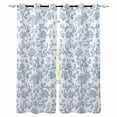 thumbnail image 1 of Light Blue Flower Blackout Curtains 39 Inches Long, Vintage Farmhouse Boho Leaf Spring Thermal Insulated Black Out Curtains, Short Darkening Window Curtain Drapes for Cafe Bedroom 27.5"x39" 2 Panels, 1 of 8