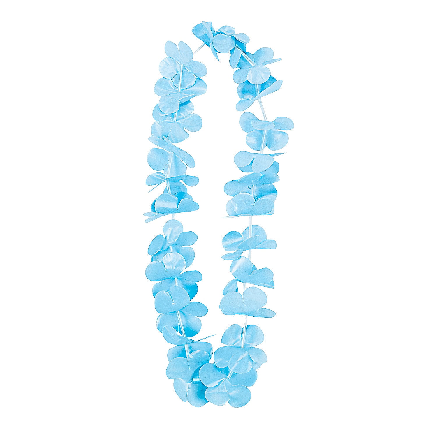Light Blue Plastic Flower Lei for Tropical Party Decor