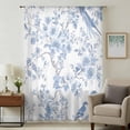 thumbnail image 1 of Light Blue Flowers Sheer Curtains 54 Inches Long, Spring Summer Floral Birds Light Filering Curtains, Breathable Simi Curtain Privacy Drapes for Kitchen Bathroom Lightweight Small Window Treatment, 1 of 9