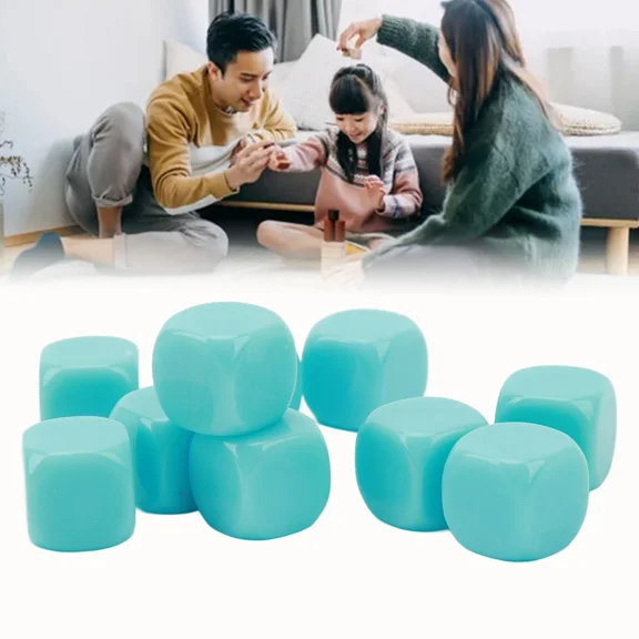 (Light Blue)Funny Dice Plastic Rounded Edge Game 30 Pieces Of Party Didactic