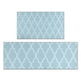 thumbnail image 1 of Light Blue Geometric Quatrefoil Pattern Kitchen Rugs Sets Of 2,Anti Fatigue Kitchen Mat Rugs Non Slip Washable,Decorative Kitchen Floor Mats for Kitchen,Sink,Laundry,17"x30"+17"x47", 1 of 7