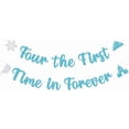thumbnail image 1 of Light Blue Glitter Four the First Time in Forever Banner with Snowflake & Castle Cutouts, Frozen Themed 4th Birthday Party Decorations, 1 of 7