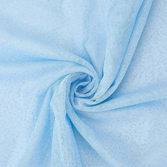 Light Blue Glitter Tulle Fabric with Siliver Points Sparkling Ribbon Sequin Tulles Mesh Netting Fabric Shiny Decor for Tutu Skirt Bridal Wedding Valentine Birthday Party Gift Wrap Sew Craft