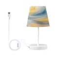 thumbnail image 1 of Light Blue Gold Marble Desk Lamp LED Table Nightstand Lamps with 3 Color Temperatures for Home Bedroom Living Room Decor 8x12, 1 of 8