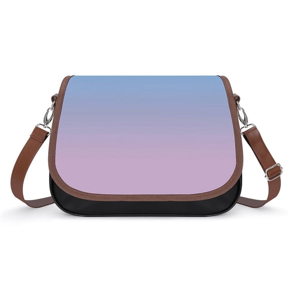 Light Blue Gradient Vintage Crossbody Bag for Women Medium Leather Hobo Bags Shoulder Bag Classic City Leather Satchels