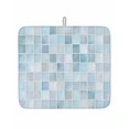 thumbnail image 1 of Light Blue Gray Color Block Dish Drying Mats for Kitchen Counter,Absorbent Microfiber Dish Drainer Rack Mat Summer Ocean Watercolor Square Drying Pad for Sinks,Utensils,Countertops,16x18in, 1 of 9