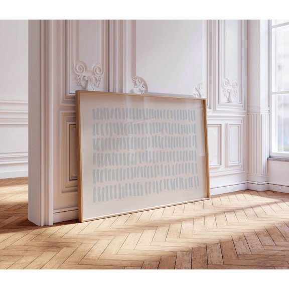 Light Blue Gray Geometric Illustration Wall Decor