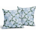 thumbnail image 1 of Light Blue Green White Hydrangea Pillow Covers 18x18 Set of 2 Floral Leaves Print Decorative Throw Pillowcases Outdoor Rustic Flower Farmhouse Spring Cushion Cases Decor for Home Couch Sofa Bed, 1 of 7