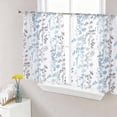thumbnail image 1 of Light Blue Grey Botanical Sheer Curtains 54 Inch Length 2 Panels Set Window Treatments, Spring Floral Summer Farmhouse Rod Pocket Semi Curtains for Living Room/Bedroom/Kitchen Décor, 104"W x 54"L, 1 of 7