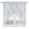 thumbnail image 1 of Light Blue Grey Botanical Swag Valances for Windows, Kitchen Window Curtains Over Sink, Spring Floral Summer Farmhouse Window Treatment Curtains for Living Room/Bedroom Curtains 2 Panel Sets 36"x45", 1 of 8