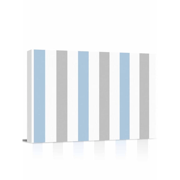 Light Blue Grey Stripe Wall Art for Living Room,Canvas Picture Wall Decor for Bathroom Bedroom,Modern Farmhouse Vertical Striped Painting Artwork for Office Kitchen Hallway Dining Room Decor 12"x16"